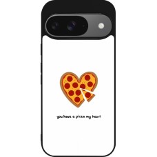 Google Pixel 9 / Pixel 9 Pro Case Hülle - Silikon schwarz Saint Valentines Day 26 You have my pizza heart