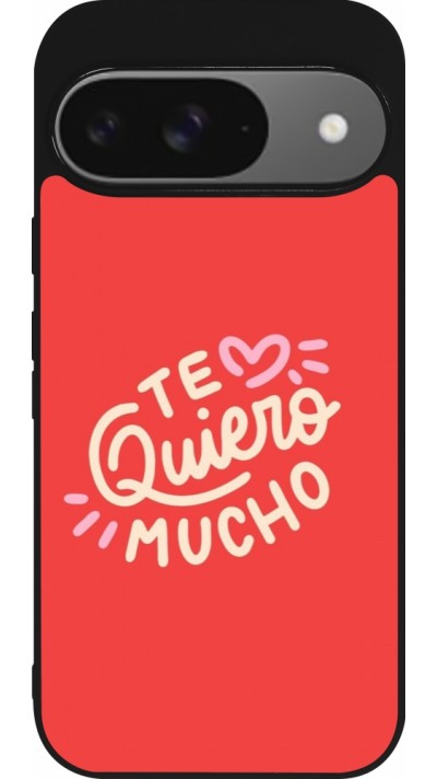 Google Pixel 9 / Pixel 9 Pro Case Hülle - Silikon schwarz Saint Valentines Day 26 Te quiero mucho