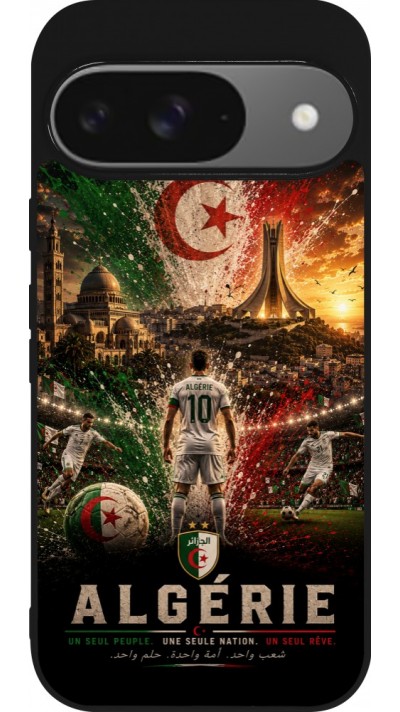 Google Pixel 9 / Pixel 9 Pro Case Hülle - Silikon schwarz Fussball Algerien splash 2026