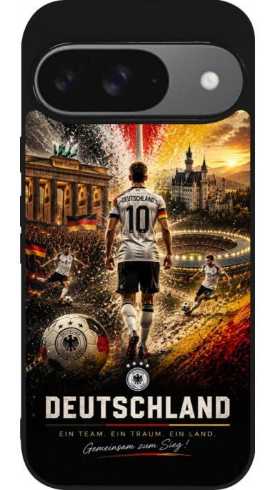 Google Pixel 9 / Pixel 9 Pro Case Hülle - Silikon schwarz Fussball Deutschland splash 2026