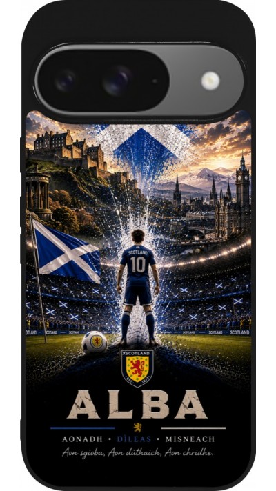 Google Pixel 9 / Pixel 9 Pro Case Hülle - Silikon schwarz Fussball Schottland splash 2026