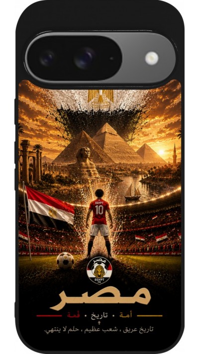 Google Pixel 9 / Pixel 9 Pro Case Hülle - Silikon schwarz Fussball Ägypten splash 2026