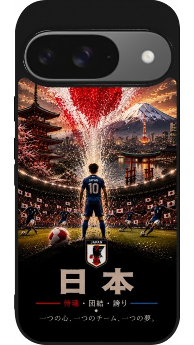 Google Pixel 9 / Pixel 9 Pro Case Hülle - Silikon schwarz Fussball Japan splash 2026