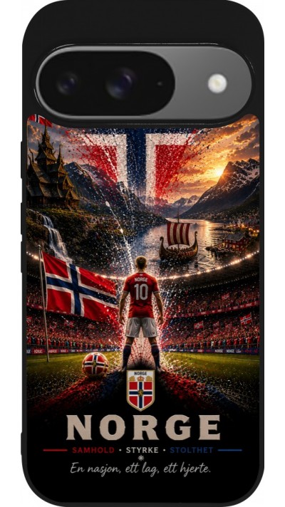 Google Pixel 9 / Pixel 9 Pro Case Hülle - Silikon schwarz Fussball Norwegen splash 2026