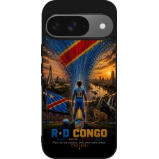 Google Pixel 9 / Pixel 9 Pro Case Hülle - Silikon schwarz Fussball Demokratische Republik Kongo splash 2026