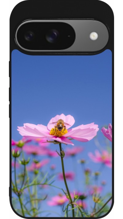 Google Pixel 9 / Pixel 9 Pro Case Hülle - Silikon schwarz Bee on a flower 2026