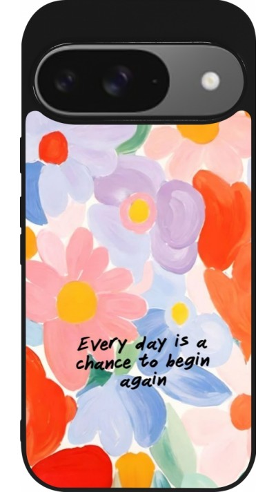 Google Pixel 9 / Pixel 9 Pro Case Hülle - Silikon schwarz Every day is a chance 2026