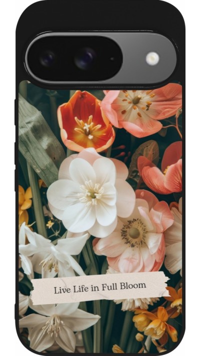 Google Pixel 9 / Pixel 9 Pro Case Hülle - Silikon schwarz Full Bloom 2026