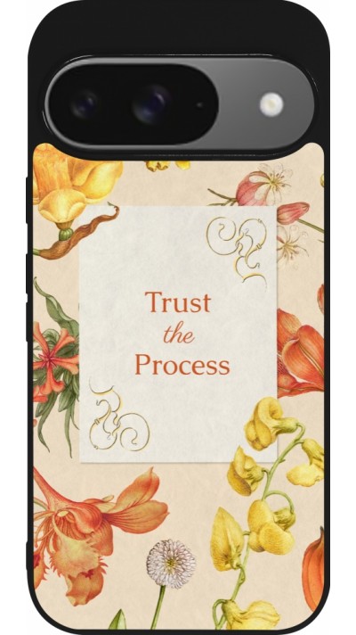 Google Pixel 9 / Pixel 9 Pro Case Hülle - Silikon schwarz Trust the process 2026