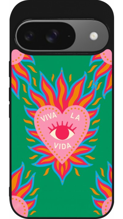 Google Pixel 9 / Pixel 9 Pro Case Hülle - Silikon schwarz Viva la vida 2026