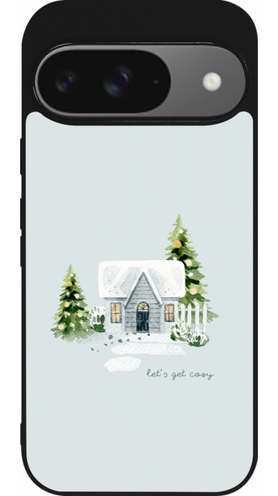 Google Pixel 9 / Pixel 9 Pro Case Hülle - Silikon schwarz Winter 25 Cosy House