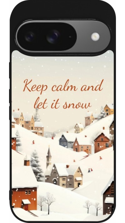 Google Pixel 9 / Pixel 9 Pro Case Hülle - Silikon schwarz Winter 25 Winter Keep calm and let it snow