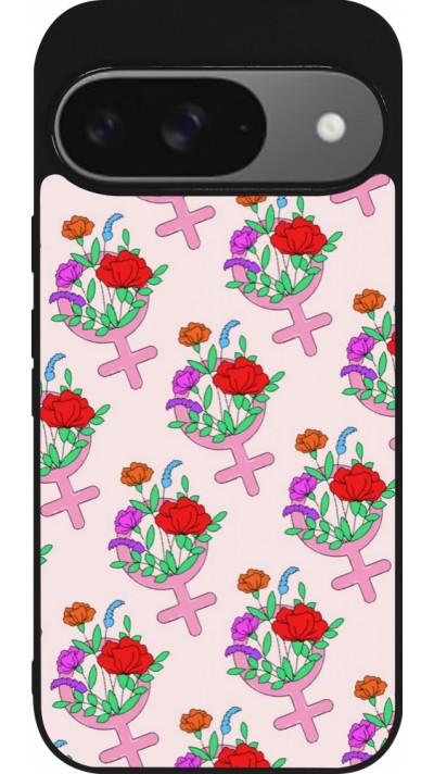 Google Pixel 9 / Pixel 9 Pro Case Hülle - Silikon schwarz Womens day 2026 7