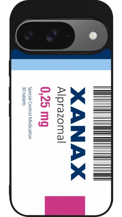 Google Pixel 9 / Pixel 9 Pro Case Hülle - Silikon schwarz Xanax Alprazolam 2025