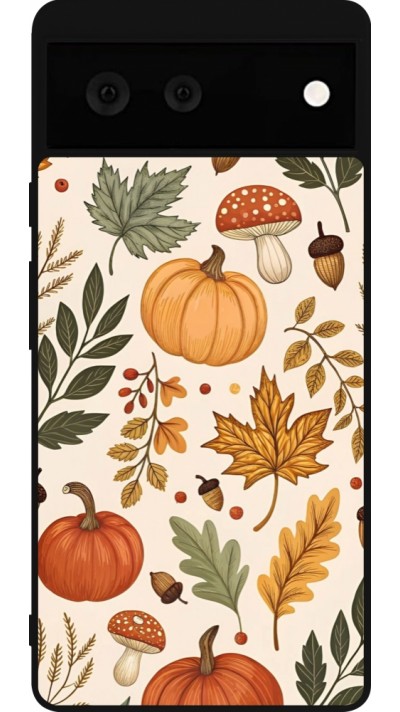Google Pixel 6 Case Hülle - Silikon schwarz Autumn 25 Autumn pattern