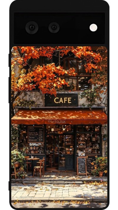 Google Pixel 6 Case Hülle - Silikon schwarz Autumn 25 Coffee shop