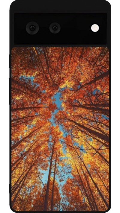 Google Pixel 6 Case Hülle - Silikon schwarz Autumn 25 Trees