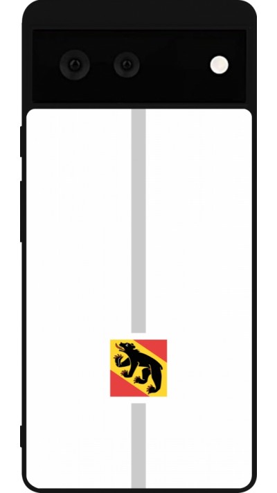 Coque Google Pixel 6 - Silicone rigide noir Canton BE blanc