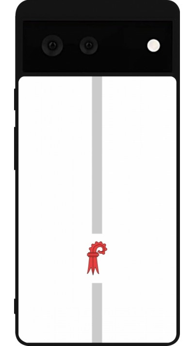 Coque Google Pixel 6 - Silicone rigide noir Canton BL blanc