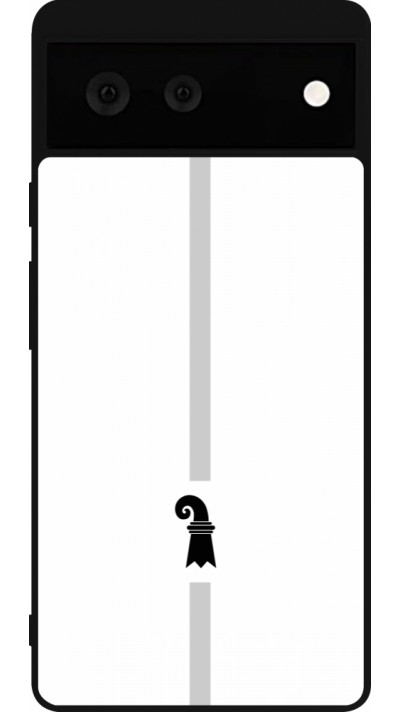 Coque Google Pixel 6 - Silicone rigide noir Canton BS blanc