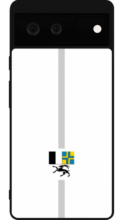 Coque Google Pixel 6 - Silicone rigide noir Canton GR blanc