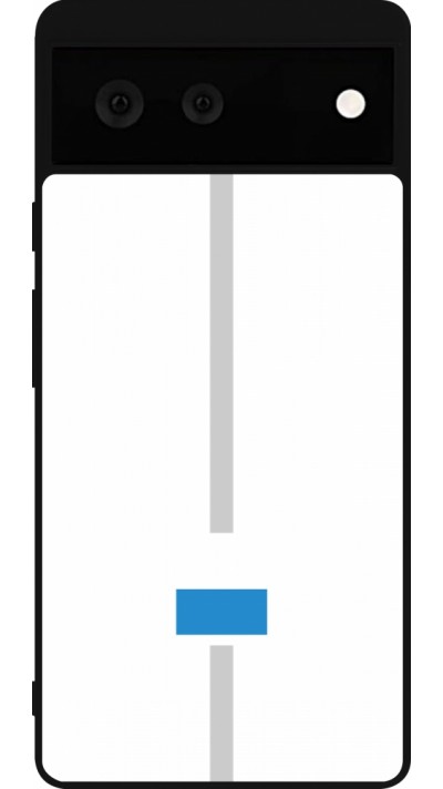Coque Google Pixel 6 - Silicone rigide noir Canton LU blanc