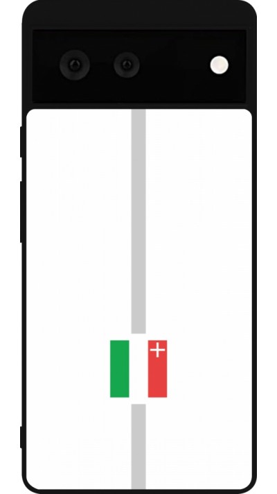 Coque Google Pixel 6 - Silicone rigide noir Canton NE blanc