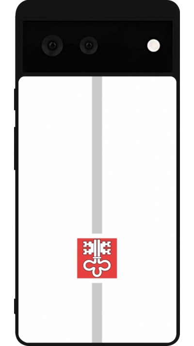 Coque Google Pixel 6 - Silicone rigide noir Canton NW blanc