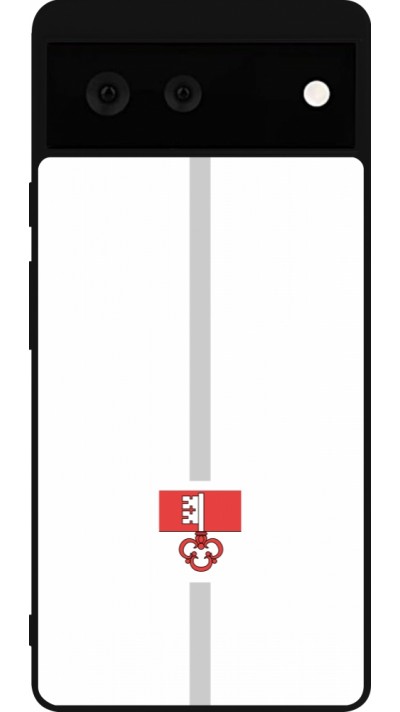 Coque Google Pixel 6 - Silicone rigide noir Canton OW blanc