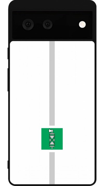 Coque Google Pixel 6 - Silicone rigide noir Canton SG blanc