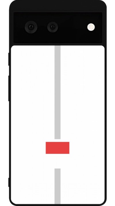 Coque Google Pixel 6 - Silicone rigide noir Canton SO blanc