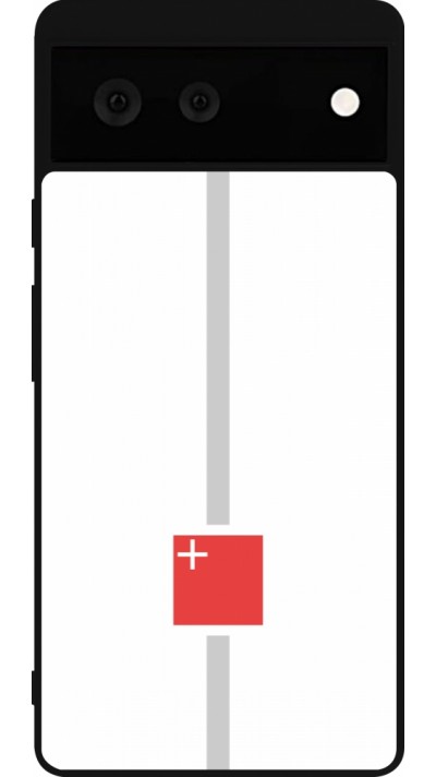 Coque Google Pixel 6 - Silicone rigide noir Canton SZ blanc