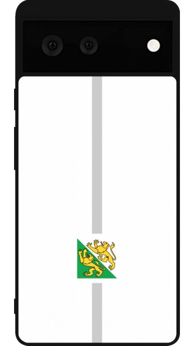 Coque Google Pixel 6 - Silicone rigide noir Canton TG blanc