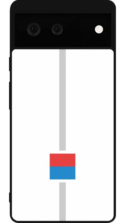 Coque Google Pixel 6 - Silicone rigide noir Canton TI blanc