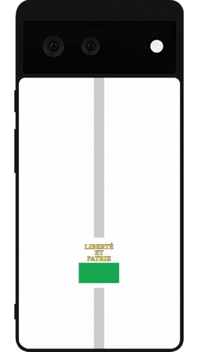 Coque Google Pixel 6 - Silicone rigide noir Canton VD blanc