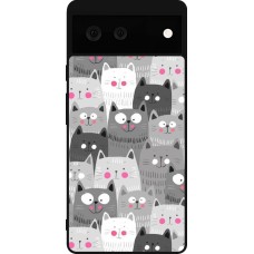 Google Pixel 6 Case Hülle - Silikon schwarz Katzenschwärme
