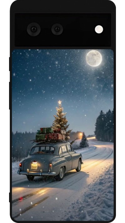 Google Pixel 6 Case Hülle - Silikon schwarz Christmas 25 Car with Tree Xmas