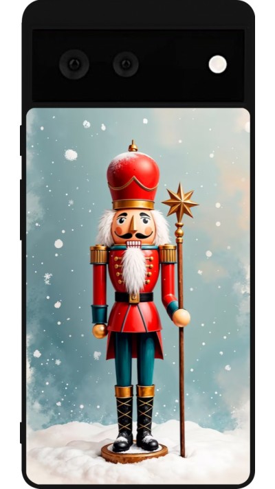 Google Pixel 6 Case Hülle - Silikon schwarz Christmas 25 Nutcracker Snow