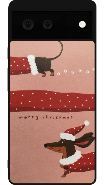 Google Pixel 6 Case Hülle - Silikon schwarz Christmas 25 Teckel Merry Xmas