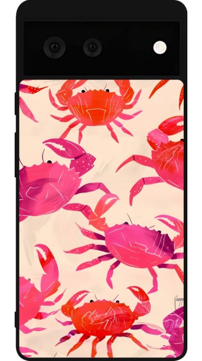 Google Pixel 6 Case Hülle - Silikon schwarz Crabs Paint
