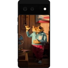 Coque Google Pixel 6 - Silicone rigide noir Dancing frog DTMF