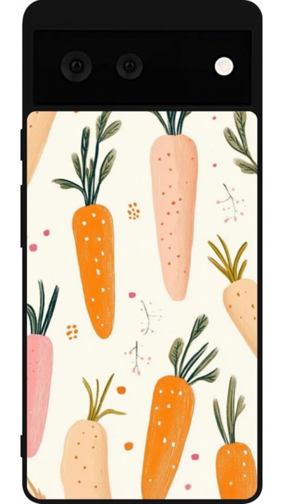 Google Pixel 6 Case Hülle - Silikon schwarz Easter 2026 Illustration carrots