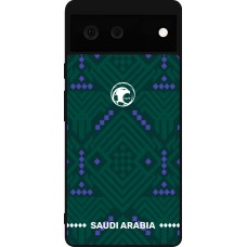 Google Pixel 6 Case Hülle - Silikon schwarz Saudi Arabien 2026 personalisierbares Fussballtrikot