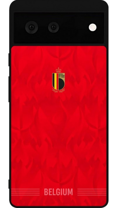 Google Pixel 6 Case Hülle - Silikon schwarz Belgien 2026 personalisierbares Fussballtrikot