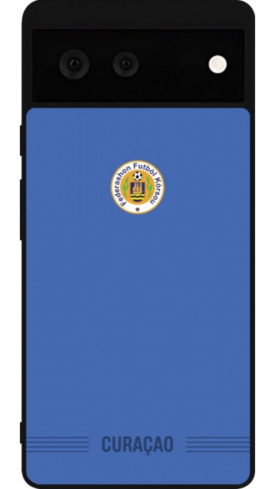 Google Pixel 6 Case Hülle - Silikon schwarz Curaçao 2026 personalisierbares Fussballtrikot