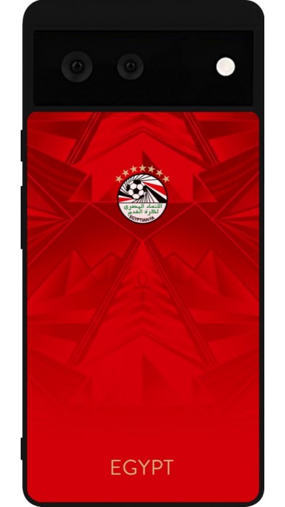 Google Pixel 6 Case Hülle - Silikon schwarz Ägypten 2026 personalisierbares Fussballtrikot