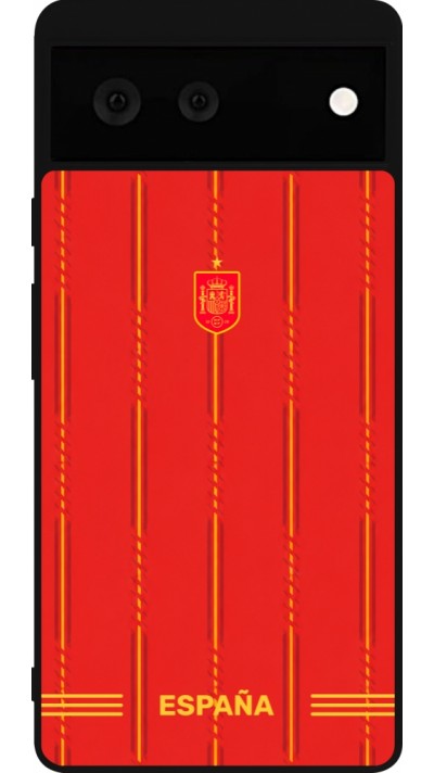Google Pixel 6 Case Hülle - Silikon schwarz Spanien 2026 personalisierbares Fussballtrikot