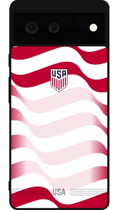 Google Pixel 6 Case Hülle - Silikon schwarz Vereinigten Staaten 2026 personalisierbares Fussballtrikot