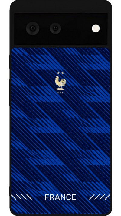 Google Pixel 6 Case Hülle - Silikon schwarz Frankreich 2026 personalisierbares Fussballtrikot