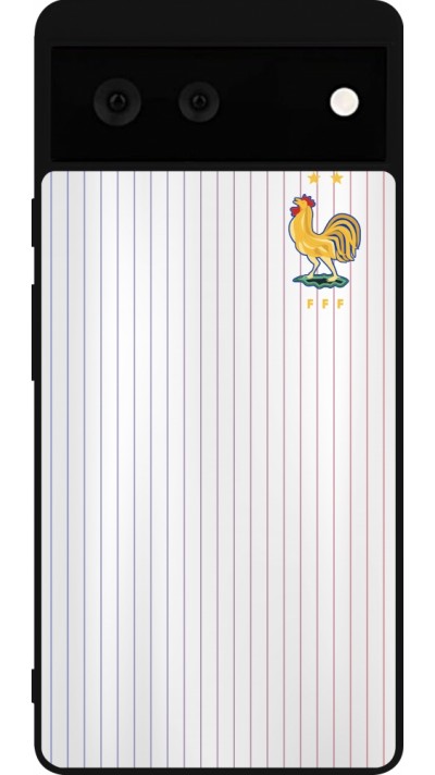Google Pixel 6 Case Hülle - Silikon schwarz Frankreich Away personalisierbares Fussballtrikot